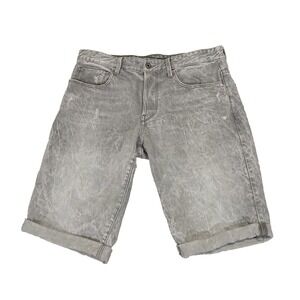 G-Star RAW Shorts Mens Size 33 Light Aged Grey‎ Denim Shorts 3301 Straight